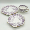 Wileman Foley Shelley Porcelain Trio, White Ground with Purple Floral Pattern