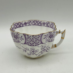 Wileman Foley Shelley Porcelain Trio, White Ground with Purple Floral Pattern