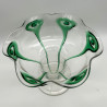 Stuart and Sons Art Nouveau Green Peacock Eye and trailed Glass Vase