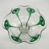 Stuart and Sons Art Nouveau Green Peacock Eye and trailed Glass Vase