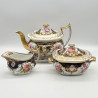 Old English Porcelain New Hall Tea Service, Hand Painted with Bouquets