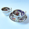 Old English Porcelain New Hall Tea Service, Hand Painted with Bouquets