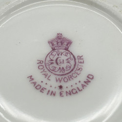 Royal Worcester Porcelain Demitasse, Hand Painted with Peacock by K Austin