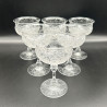 English Tudor Champagne Coupe Set of Six, Beautifully Intaglio Cut Plant Motif