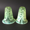 Pair of Vaseline Glass Shades for Art and Craft Lamp