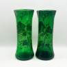 A Pair Legras (Mont Joys) Enameled Glass Vases, Decorated with Flowers