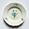 Meissen Porcelain Set of Six Cake Plates, Hand Painted with Flower