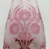 Old Baccarat Cameo Glass and Brass Mounted Vase , Acid Etched with Floral Pattern