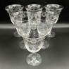 Stevens & Williams Set of Six Wine Glasses Intaglio Cut with Floral Motif