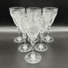 Thomas Webb and Sons Set of Six Wine Glasses, engraved with Floral Pattern