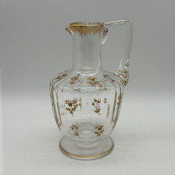 Daum Freres Glass Jug  with Scattered  Gilded Small  Floral pattern