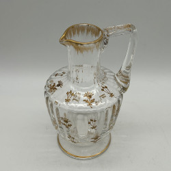 Daum Freres Glass Jug  with Scattered  Gilded Small  Floral pattern