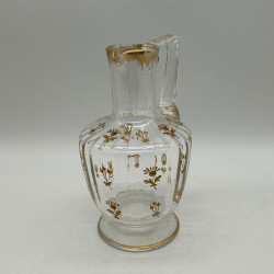 Daum Freres Glass Jug  with Scattered  Gilded Small  Floral pattern