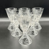 French Clichy Set of Six Wine Glasses Engraved with Plant and a Dragonfly