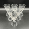 French Clichy Set of Six Wine Glasses Engraved with Plant and a Dragonfly