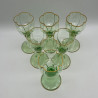 J & L Lobmeyr  Uranium Set of Six Glasses Edges are Decorated in Gold Leaf