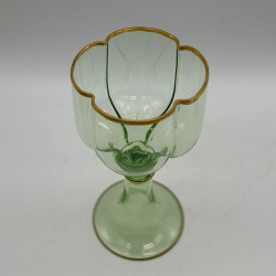 J & L Lobmeyr  Uranium Set of Six Glasses Edges are Decorated in Gold Leaf