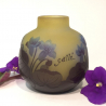 Emile Galle Cameo Glass Vase decorated with Violets