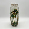 Legras Mont Joys Glass Vase Enameled with Iris and Dragonfly