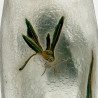 Legras Mont Joys Glass Vase Enameled with Iris and Dragonfly