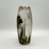 Legras Mont Joys Glass Vase Enameled with Iris and Dragonfly