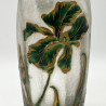 Legras Mont Joys Glass Vase Enameled with Iris and Dragonfly
