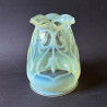 Arts and Crafts Vaseline Glass Ceiling Pendant Lamp with Tulip Pattern