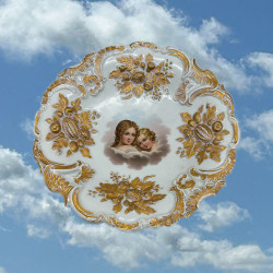 Meissen Porcelain Deep Gilded Plate Hand...