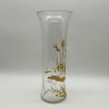 A Pair Old Baccarat Glass Vases, Guilded with Floral Pattern