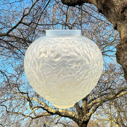 Rene Lalique Oparlescent and Clear Glass  Gui Vase