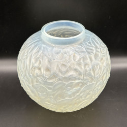 Rene Lalique Oparlescent and Clear Glass  Gui Vase