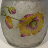 Old Baccarat Biscuit Barrel, acid etched with Poppies