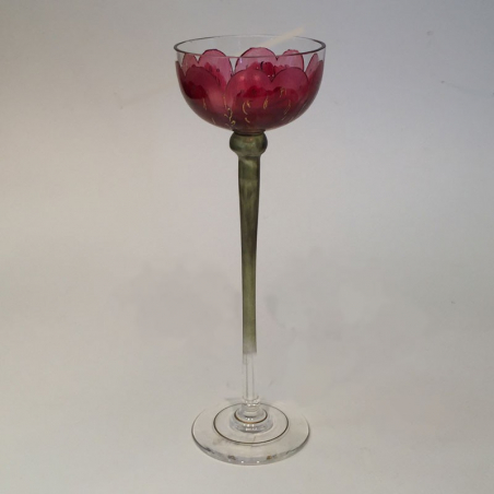 Fritz Heckert Flower Form Enamelled Liqueur Glass