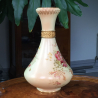 Royal Worcester Porcelain Blush Ivory Vase Decorated with Flowers