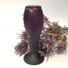 Legras Mont Joye Acid Etched  and Glaze Poppy  Glass Vase