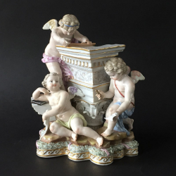 Meissen Porcelain Figure of Architecture with three cupids